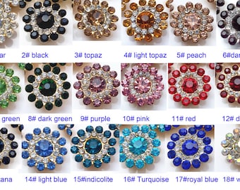 Flower Rhinestone Flat Backs Cabochons, 5 pcs. Rhinestone Embellishments, Hairpin For Wedding, Jewelry Craft
