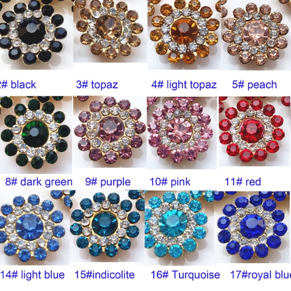 Flower Rhinestone Flat Backs Cabochons, 5 pcs. Rhinestone Embellishments, Hairpin For Wedding, Jewelry Craft