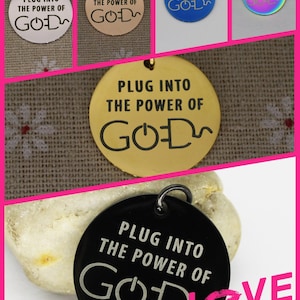 1 Pc WHOLESALE CHARMS | Plug Into The Power Of GOD Stainless Steel Charm | Pendant | Walk By Faith Not Sight | Religious | Believe | 658-663