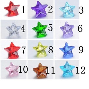 1 Pc. 5MM Birthstone Floating Stars For Living Lockets, Star Shape Pointed Back, Glass Crystal Rhinestone Gems For Memory Lockets