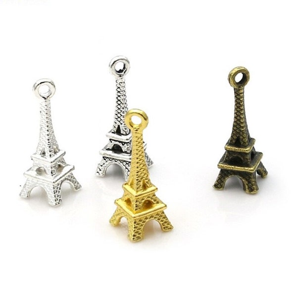 5 Pcs. Eiffel Tower Charms, Paris Chams, France Charms, Vacation Charms, Alloy Charms, 21 x 8MM 3122 3123 3124 3125