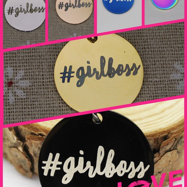 1 pc #girlboss charm, Wholesale stainless steel charms, Pendants, Hashtag Girl Boss, Independent Women, Self-made, Strong Female 1259 - 1264