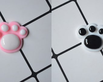 樹脂製動物の足跡カボション：猫、犬、クマ - 27 x 22 mm (5個)