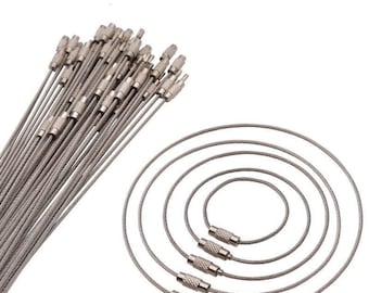4 Stück Edelstahldraht Schlüsselanhänger: Kabel Seil Schlüsselanhänger