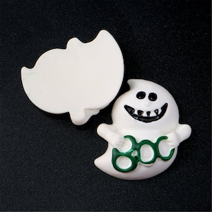Halloween Boo Ghost Resin Flat Backs, Flatback, Planars, Embellishments, Cabochons, 5 Pcs. Hair Bow Centers, DIY Crafts D17