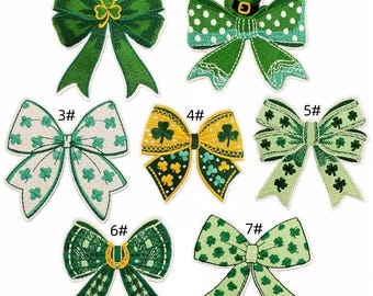 Embroidered St. Patrick's Day Patches: Iron On Shamrock Applique 7pcs.  0283