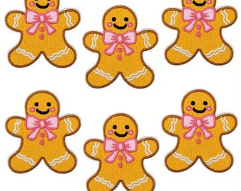 Gingerbread Girl Patches, Embroidered Patches,   1 Pack.