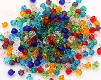 AAA Austrian Crystal Bicone Beads: Multicolor Faceted Glass Spacer Beads