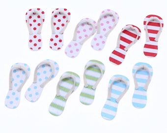 Miniature Flip Flops ONE PAIR: Fairy Garden supply, Fairy shoes, beach garden supplies, fairy garden accessories.