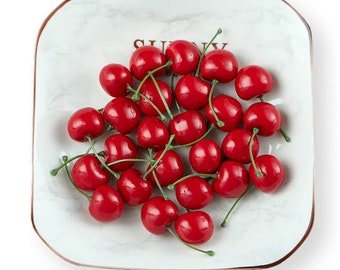 Cherry Cabochons, 10pcs, Large Fake Cherries For Fake Baking, Realistic Cherries, Bowl Of Fake Cherries For Staging, Photo Prop Cherries 122