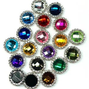 Acrylic Rhinestone Flat Backs Cabochons, 10 pcs. Rhinestone Embellishments, Hairpin For Wedding, Jewelry Craft