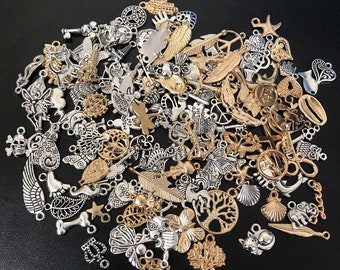 Mixed Metal Charm Lot: Surprise Jewelry Making Supplies