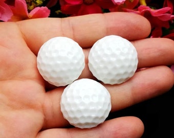 Cabujones de resina de pelota de golf: adornos de base plana de 23 mm (10 unidades)
