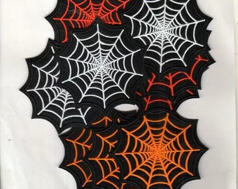 Halloween Embroidered Patches: Spider Web Iron on Patches, DIY Applique, Sewing Patches for Clothing, Hats, Bags, Halloween Patches, 1 Pc.