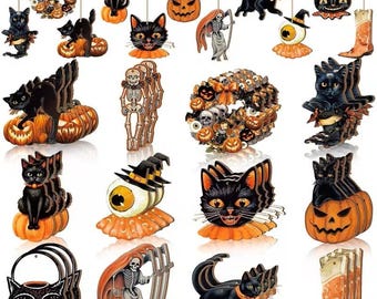Adornos de madera para Halloween: Decoración de Halloween, recuerdos para fiestas, 12 piezas. Artículos para fiestas, accesorios.