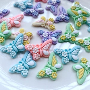 Butterfly Resin Flatback Flat Back, 10Pcs., Summer Bug Flatback, Resin Cabochon Decoden, Kawaii Flat Back, Hair Bow, Card Making