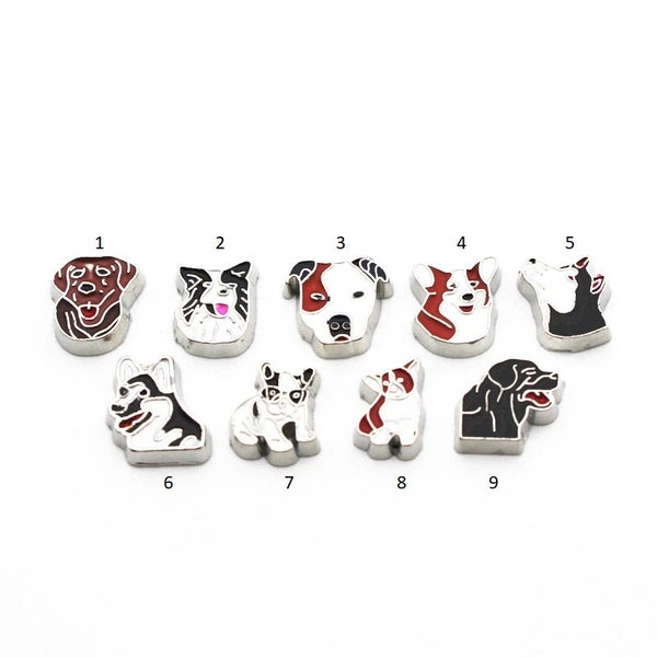 1 Pc. Dog Floating Charms For Living Lockets, Memory Lockets, DIY Crafts, Animal Accessory Charm Jewelry.