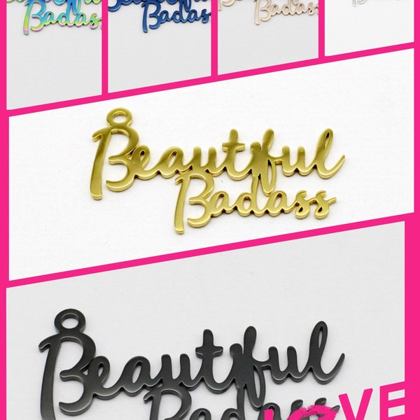 1 Pc WHOLESALE CHARMS | Beautiful Badass Stainless Steel Word Script Charms | Pendants | Beauty | Strong | Amazing Beauties | 059-064