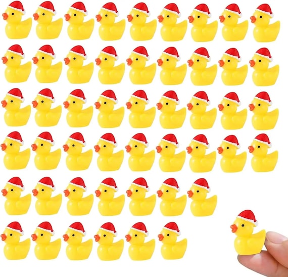 100 Mini Anatre Di Natale Luminose Al Buio, In Resina, Con Cappello Di Babbo Natale, Decorazioni E Regali - 3