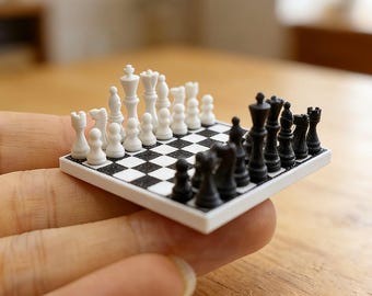 Miniature Chess Set:  Mini chess set for dollhouse, 0240