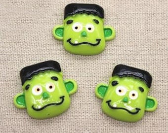 Cabujones de resina de Frankenstein: adornos para Halloween (lote de 5)