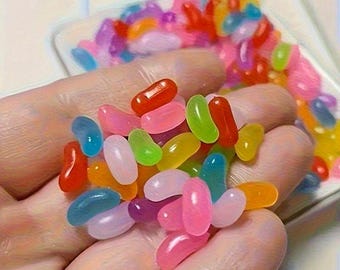 Miniature Plastic Jellybeans, Fake Jellybeans. 20pcs. 3 Sizes Available 0321