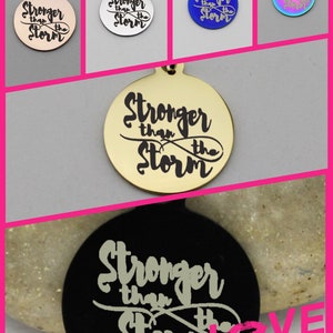 Stronger than the Storm charm, 1 pc Wholesale stainless steel charms, Stand up and don&#39;t let anything bring you down, Be powerful, 980 - 985