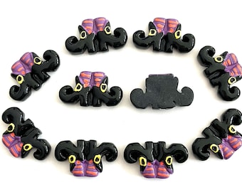 10pc Halloween Black/Purple Witches Shoes Resin Flat Backs, Witch Shoes Flat back, Witches Resins,