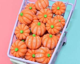 Halloween-Harz-Kürbis-Cabochons: 3D-Kürbis, Basteln (10er-Set)