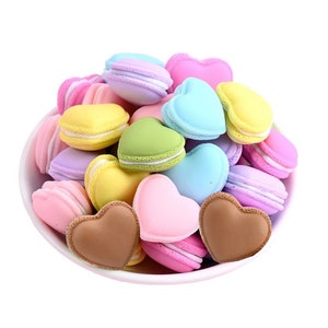 Heart Macaron Cookie Cabochons: Polymer Clay Faux Food