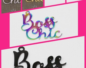 Boss Chic Stainless Steel Charm: Woman Entrepreneur Pendant