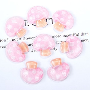 Cabochons champignons, lot de 5 pcs, cabochons champignon vénéneux, cabochons plat en résine champignons Kawaii dessin animé, scrapbooking, décoration de téléphone 86