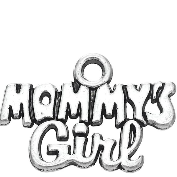 5 Pcs, Mommmy's Girl Charms, Pendants, Little Princess, Mother - Daughter Love, Family, Mother's Day, Birthday, Holiday, Word Letter Charms