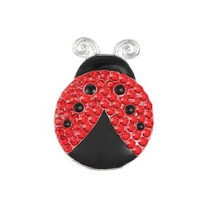 1 Pc. Rhinestone Ladybug Buttons w/ A Shank, Lady Bug Buttons, Bow Centers, Flower Centers, Embellishments B2272