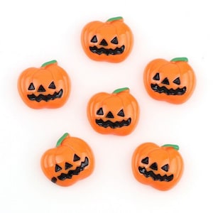 Halloween Pumpkin Resin Flat Backs, Flatback, Gourd Resins, 5 pcs. Hair Bow Centers, DIY Crafts D2