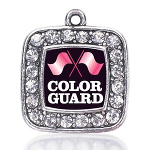 1 Pc. Square Color Guard Rhinestone Charms, Pendants, Rhinestone Crystal Charms, Flag Parade Charms, Honor Guard Charms, 1662