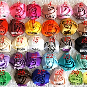 Satin Rolled Rosettes, 2&quot; Silk Rose, Satin Flowers, Fabric Floral, Wedding Bouquets, Crafts, Headband Flowers, 5 Pcs.