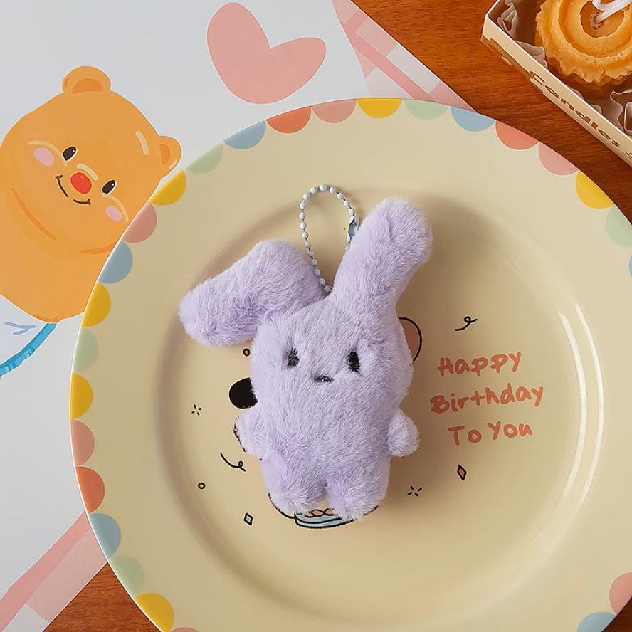 Pastel Plush Rabbit Keychain, Fluffy Bunny Pendant - Etsy