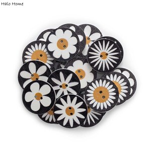 20 unidades. Botões de madeira misturados com flores redondas, botões de madeira, botões de dois furos, reserva de sucata, fabricação de cartões, botões de artesanato DIY 3204