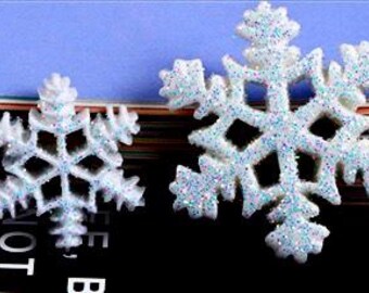 Resin Glitter Snowflakes: Kawaii DIY Crafts, Fridge Magnets (10 Pcs)