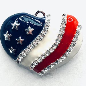 Patriotic Pendants | Stars and Stripes , 4th of July | Independence Day | Silver Metal Setting | Crafting Supplies | Craft Embellishment