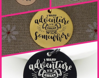 Adventure Stainless Steel Charm: Travel, Camping DIY (25mm)