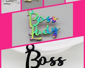 Boss Lady Stainless Steel Charm: Mirror Polished Pendant