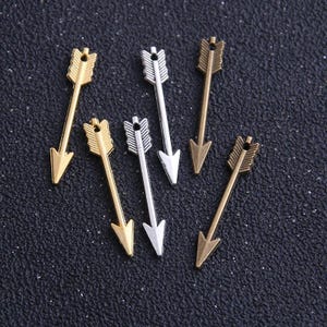 Pfeil Charms, Pfahl Charms, Pfeil und Bogen Charms, Bogenschießen Charms, Zink Legierung, Antik Silber, Bronze, Gold Charms, 5Stk. 1901, 1257, 1258