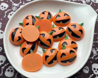 Halloween Kürbis Harz Cabochons: Handwerk Verzierungen (5er Set)