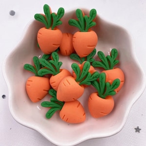 10 Pcs. Resin Colorful 3D Carrot Flatback Figurines | Carrot Cabochon | Scrapbook DIY Hair Bow Hairpin Embellishments Accessories Crafts 174