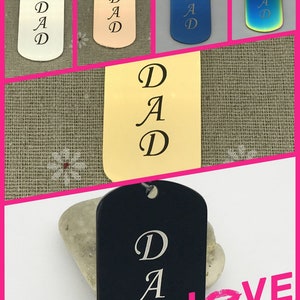 DAD ラージチャーム、1 個卸売ステンレススチールドッグタグチャーム、ペンダント、We love you Daddy、父の日ギフト、ミリタリーパパ、1459 - 1464