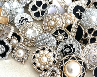 Vintage Like Rhinestone Pearl Buttons: Vintage Like Plastic Acrylic Vintage Style Craft Supplies