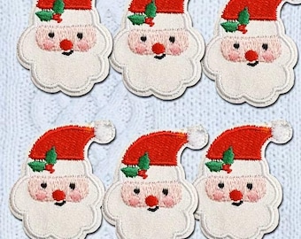 Embroidered Santa Claus Patch: Iron On Christmas Applique P5
