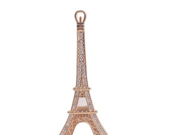 Eiffel Tower Charm: 1pc. Rhinestone Zinc Alloy Flatback Embellishment